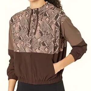 Skechers Women's Brown Snake Print Bomber Jacket